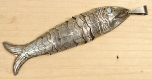 Handmade Sterling Silver Articulated Fish Pendant X839A - Picture 1 of 4
