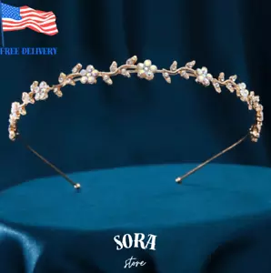 Elegant Gold Princess Tiara – Bridal Crown Headpiece for Special Events - Picture 1 of 5