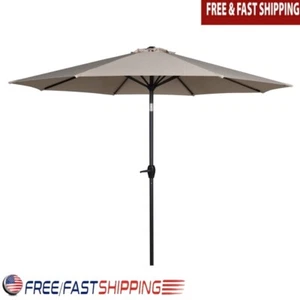 9 Ft Crank Lift Patio Umbrella Market Umbrella 3 Position Tilt UV Fade Resistant - Picture 1 of 7