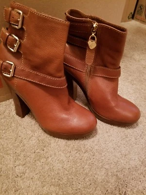 NUEVO Botines Juicy Couture Plataforma Cuero Marrón Talla 7.5M Foto 1 de 4