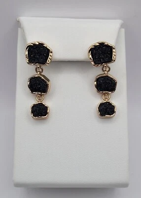 Sugarfix BAUBLEBAR 黑金 Geode Look 几何悬垂派对耳环 — 第 1/4 张图片