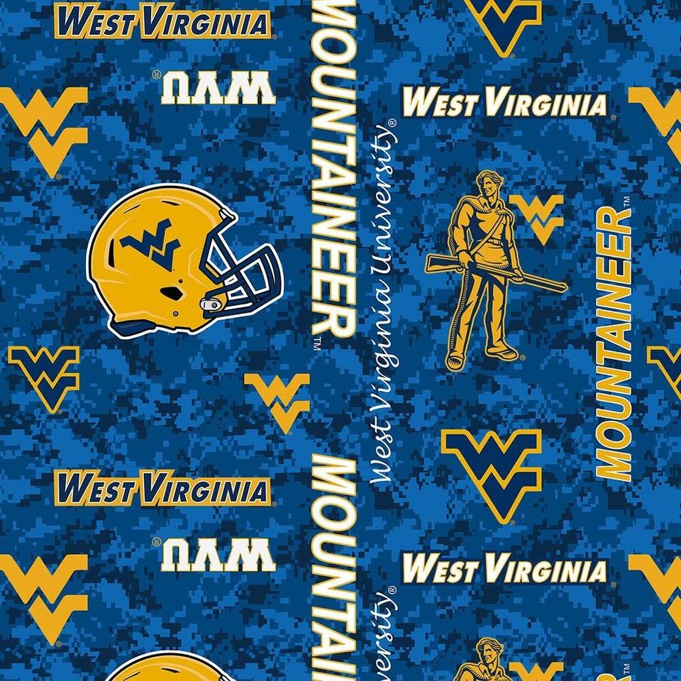 West Virginia Mountaineers Digi Camuflaje Tela Polar-NCAA Tela Manta Polar Foto 1 de 1