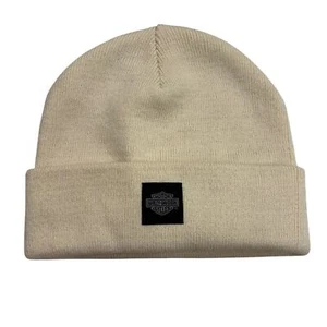 Harley Davidson Forever Men's White Winter Cold Snow Stretch Moto Riding Beanie - Picture 1 of 8