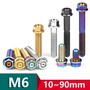 M6 Titanium Screw Hex Head Flange Bolt 10 15 20 25 30 35 40 45 50 55 60 to 90mm - Picture 1 of 13