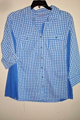 Blusa Damas Plus Talla 2X Azul Algodón Laura Scott Nueva Foto 1 de 2