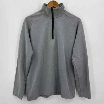 Banana Republic Pullover Sweatshirt Men's Size L Gray 1/4 Zip Solid Mock Neck - Image 1 of 4