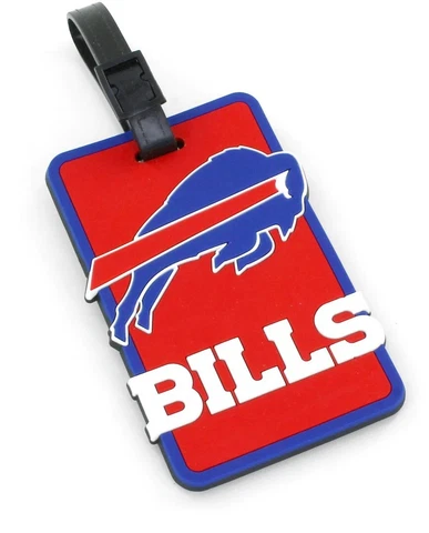 Buffalo Bills Rubber Bag Tag, NFL Licensed Luggage Tag Cover