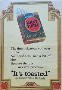 Lucky Strike Cigarrillos ""It's Toasted"" anuncio de revista vintage de 1928 - Imagen 1 de 1