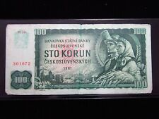 CZECHOSLOVAKIA 100 Korun 1961 P91 Státní Banka Československá Prague 1072# Money