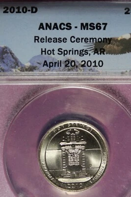 2010 D-ANACS MS67 HOT SPRINGS WASHINGTON QUARTER #B45884 - Image 1 of 2