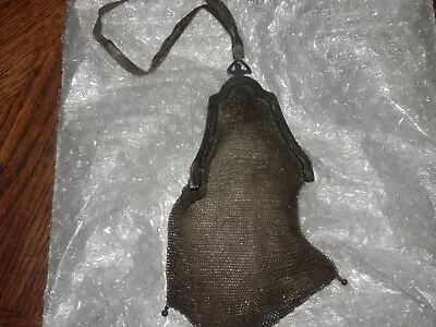 Vintage Silver Plate? Chain Woven Early 1900s Purse, 6.5 x 3.5" Estate Sale - Image 1 of 4