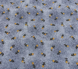 Vtg Mumms The Word Floral Fabric By Debbie Mumm SSI Yellow Green Tonal Blue 1+Yd - Picture 1 of 11