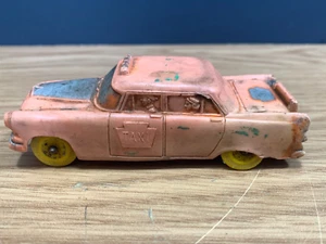 Vintage Auburn Taxi 580 Rubber Taxi cab car 4 1/2 Inches Pink Made in USA - Picture 1 of 13