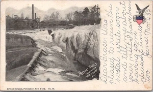 Postal PMC de colección PATERSON, Nueva Jersey "PASSAIC FALLS IN WINTER" 1903 Cancelar - Imagen 1 de 2