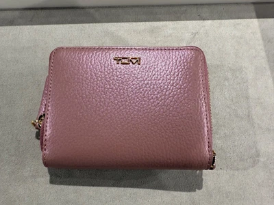 NEW Tumi Belden 3.75”x4.75” Tri-Fold Zip Around Wallet - PINK PEARL LEATHER - Image 1 of 4