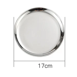 Plate Stainless Steel 14/17/20/23/26cm Breakfast Dining Dinner Dinnerware - Picture 1 of 57