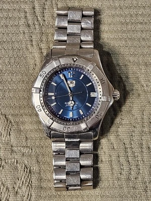 Reloj vintage automático para hombre TAG Heuer WK2117-0 esfera azul con correa de acero inoxidable Foto 1 de 4