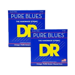 2 Sets DR Saiten Pure Blues Pure Nickel Wrap Round Core PHR-11 - Bild 1 von 6
