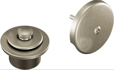 Moen T90331BN Push-N-Lock Tub & Shower Drain Kit w 1.5" Threads, Brushed Nickel - Image 1 of 4