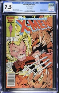 Uncanny X-Men #213 Chris Claremont Mark Jewelers Variant 1987 Newsstand CGC 7.5 - Picture 1 of 2