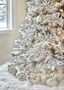 Set 8 rustici ornamenti in metallo grigio casale - Foto 1 di 2