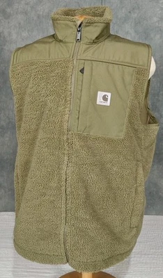Carhartt Vest Mens XL Green Wind Fighter Sherpa Full Zip Yukon Extremes - Image 1 of 4