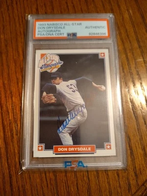1993 NABISCO NABISCO - ALL -STAR DON DRYSDALE AUTOGRAPH PSA / DNA CERT. - Image 1 of 4