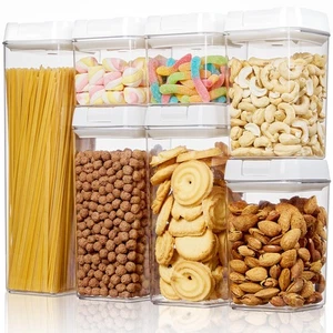 Airtight Food Storage Containers, 7 Pieces BPA Free Plastic Cereal Organizer ... - Picture 1 of 6