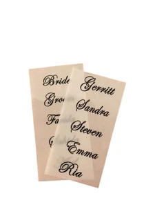Clear Stickers Labels Wedding table seating plan favours Personalise 7.5cm wide - Picture 1 of 8