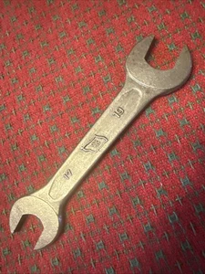 Vintage Wrench Flag Logo Motorcycle Auto Tool Kit 17mm 19mm - Picture 1 of 11