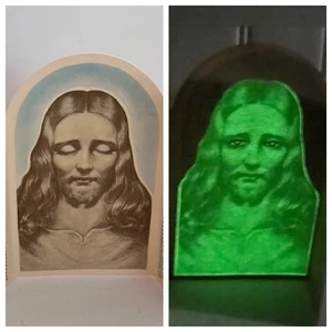 Tarjeta de Transfiguración de Jesús 1943 Knott’s Berry Farm CA Glow Dark Paul Klieben - Imagen 1 de 6