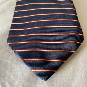 Brooks Brothers Necktie Men's “Makers” 100% Silk Blue Red Stripe Made USA 3.5” - Picture 1 of 6