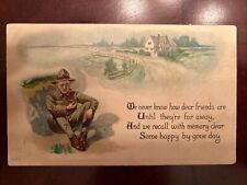 US War Army Propaganda Smoking Vintage 1918 Postcard Dear Friends S140