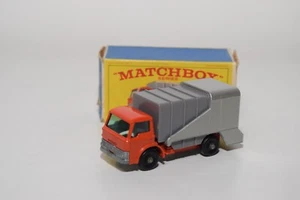 Camión de basura B8 1:60 3 pulgadas 3 pulgadas Matchbox Lesney 7 naranja gris... - Imagen 1 de 10