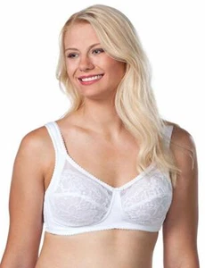 -LEADING LADY #5203 WHITE BRA or MOCHA /PINK WIRE FREE DREAMY COMFORT SIZE 50,52 - Picture 1 of 21