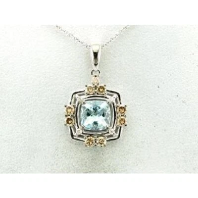 Collar Colgante LeVian Oro Blanco 14K Aguamarina y Diamantes 18 Foto 1 de 4