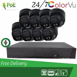 KIT TELECAMERA VISIONE NOTTURNA 8MP 4K POE SISTEMA IP UHD NVR FULL HD 5MP 30M UK - Foto 1 di 20