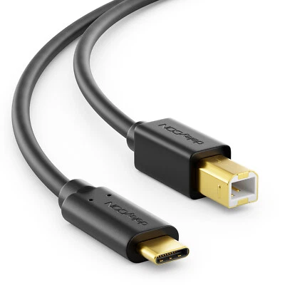 deleyCON 3m USB C Kabel Datenkabel USB 2.0 USB-B zu USB-C Computer Drucker HDD - Bild 1 von 4