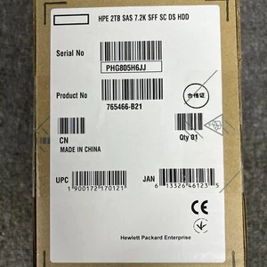 1pcs 765466-B21 for HPE 2TB 12G SAS 7.2K RPM 2.5" 512E HDD 765873-001 765452-002 - Picture 1 of 7
