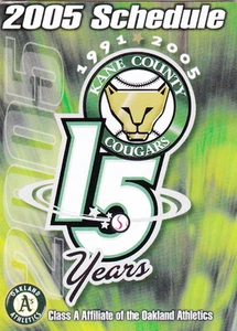 2005 KANE COUNTY COUGARS BASEBALL POCKET SCHEDULE - Picture 1 of 1
