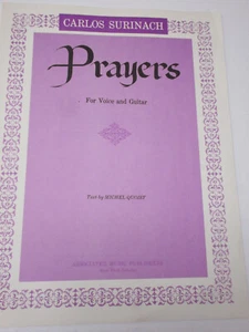 Carlos Surinach Preghiere per Voce e Chitarra Partiture Testo di Michel Quoist - Foto 1 di 3