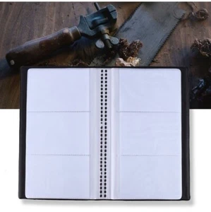 Business Cards Holder Case Organizer Leather 180 Name ID Credit Card Book Keeper - Picture 1 of 7
