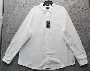 Chaps Shirt Men's Size 2XL White Classic Oxford Long Sleeve Collared Button Down - Picture 1 of 10