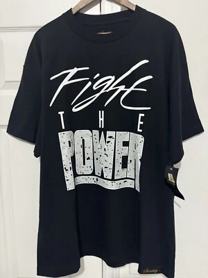 VINTAGE SNEAKTIP T SHIRT FIGHT THE POWER XL WHITE CEMENT 4 JORDAN AIR RETRO - Image 1 of 4