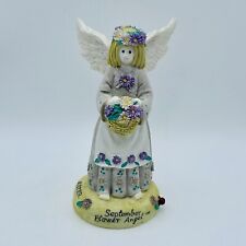 September Flower Angel "Aster" 1995 5“ Tall Linda Grayson figurine basket wreath