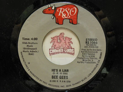 Bee Gees – He's A Liar / Instrumental, 45 RPM VG (17F) - Image 1 of 2
