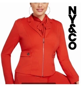 NY & Co. XL Red ponte knit super flex stretch blazer size XL - Picture 1 of 10