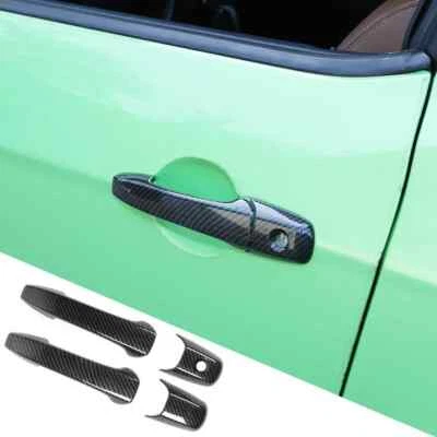 2X Carbon Fiber Exterior Door Handle Decor Cover Trim For Ford Mustang 2005-2014 - Imagem 1 de 4