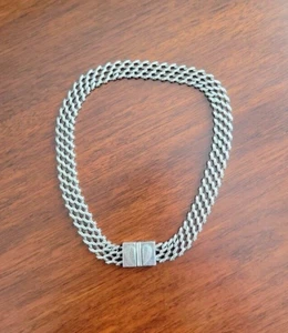 Brighton Kette Mesh Halsband/Choker Halskette Silber Rarität! Mit Dose - Bild 1 von 6