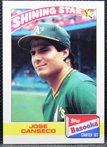 1989 Topps Bazooka Shining Stars #5 Of 32 JOSE CANSECO Baseball Card